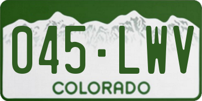 CO license plate 045LWV