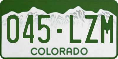 CO license plate 045LZM