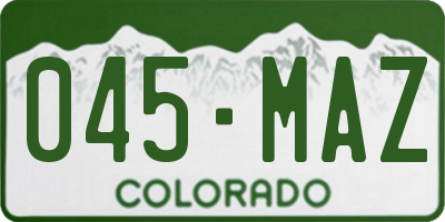 CO license plate 045MAZ