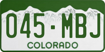 CO license plate 045MBJ