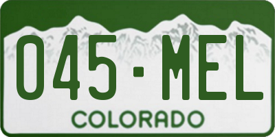 CO license plate 045MEL