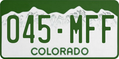 CO license plate 045MFF