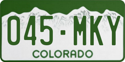 CO license plate 045MKY