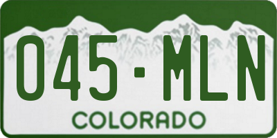 CO license plate 045MLN