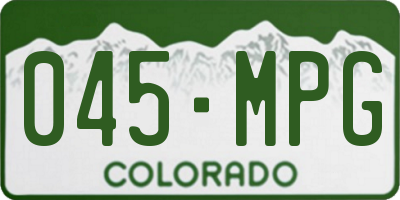 CO license plate 045MPG