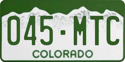 CO license plate 045MTC