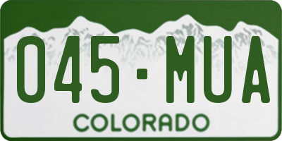 CO license plate 045MUA