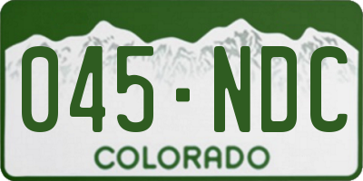 CO license plate 045NDC