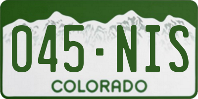 CO license plate 045NIS