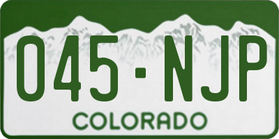 CO license plate 045NJP