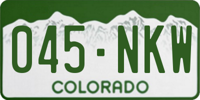 CO license plate 045NKW