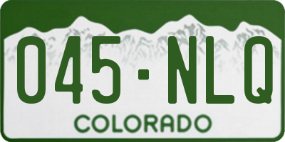 CO license plate 045NLQ