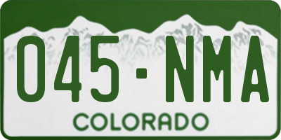 CO license plate 045NMA