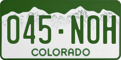 CO license plate 045NOH