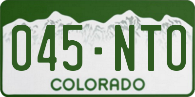 CO license plate 045NTO