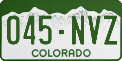 CO license plate 045NVZ