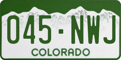 CO license plate 045NWJ