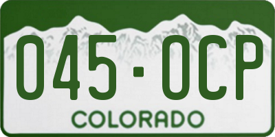 CO license plate 045OCP