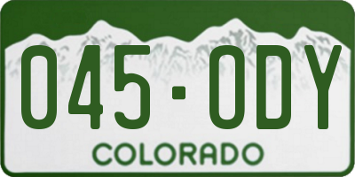 CO license plate 045ODY