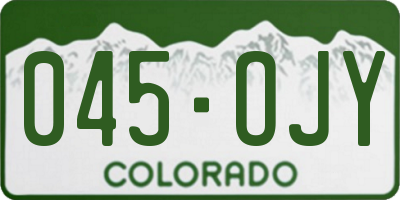 CO license plate 045OJY