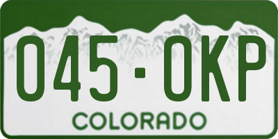 CO license plate 045OKP
