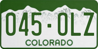 CO license plate 045OLZ