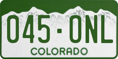 CO license plate 045ONL