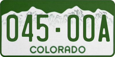 CO license plate 045OOA