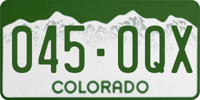CO license plate 045OQX