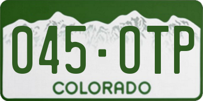 CO license plate 045OTP