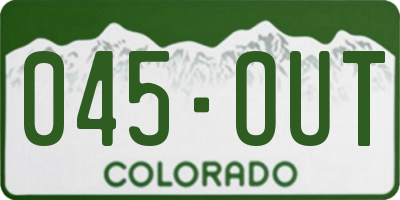 CO license plate 045OUT