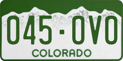 CO license plate 045OVO