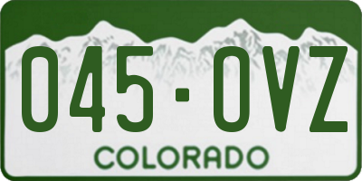 CO license plate 045OVZ