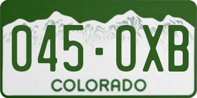 CO license plate 045OXB
