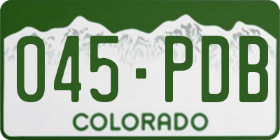 CO license plate 045PDB
