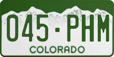 CO license plate 045PHM
