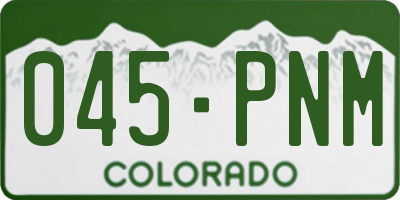 CO license plate 045PNM