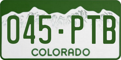 CO license plate 045PTB