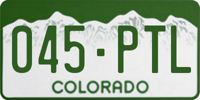 CO license plate 045PTL
