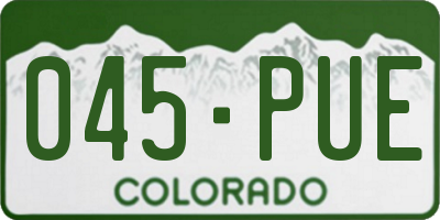 CO license plate 045PUE