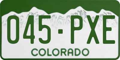 CO license plate 045PXE