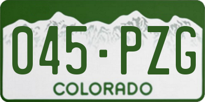 CO license plate 045PZG
