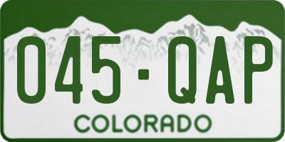 CO license plate 045QAP
