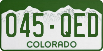 CO license plate 045QED