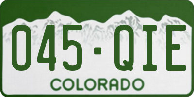 CO license plate 045QIE