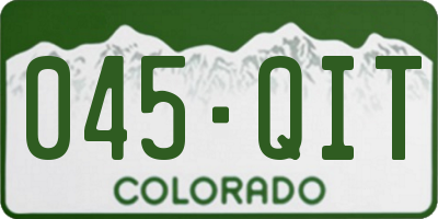 CO license plate 045QIT
