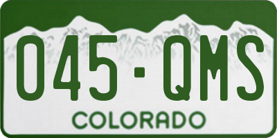 CO license plate 045QMS