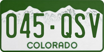 CO license plate 045QSV