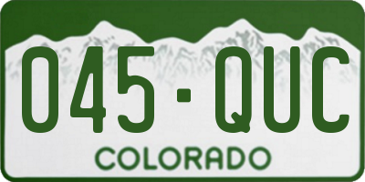 CO license plate 045QUC