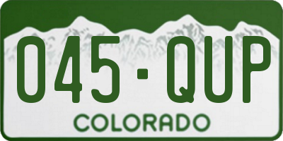 CO license plate 045QUP
